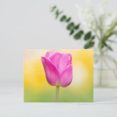 Roze Tulp Bloemige Kunstprint Briefkaart (Staand voorkant)