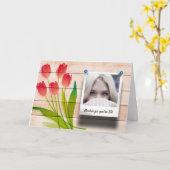 Roze Tulp Bloemige Verjaardag Fototemplate Mooie Kaart (Gele Bloem)