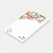 Roze Tulp Bloemige Verpleegster Stethoscoop Post-it® Notes (Schuin)
