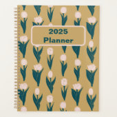 Roze Tulp Bloempatroon 2025 Planner (Voorkant)