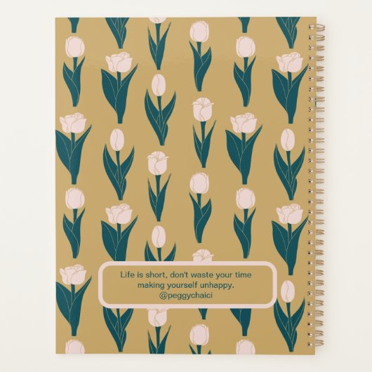 Roze Tulp Bloempatroon 2025 Planner (Achterkant)