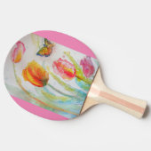 Roze Tulp Bloemschildering Waterverf Ping Pong Bat Tafeltennisbatje (Zijkant)