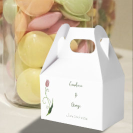 Roze Tulp Bloemstuk Bedankdoosjes