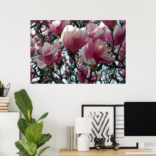 Roze Tulp Blossom Poster (Thuiskantoor)