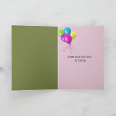 roze tulp bouquet met boog voor verjaardag kaart (Binnen)