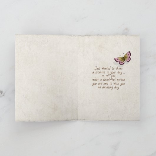 roze tulp bouquet op lace doily kaart (Binnen)