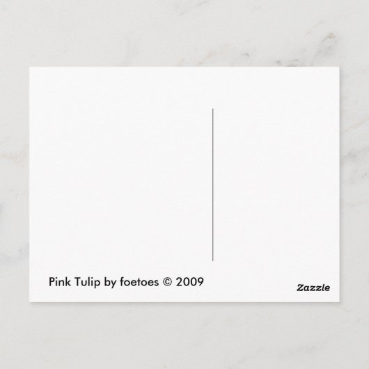 Roze tulp briefkaart (Achterkant)
