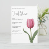 Roze Tulp Bruidsborrel  Kaart (Staand voorkant)