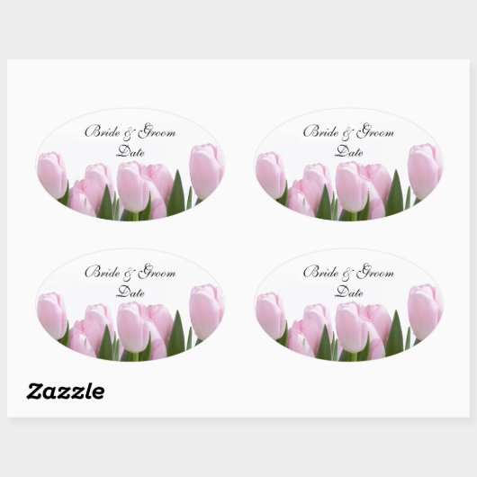 ROZE TULP BRUILOFT ENVELOP SEAL STICKERS (Vel)