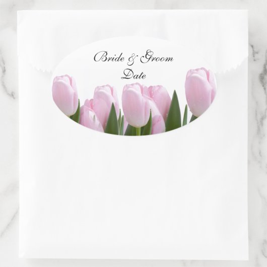 ROZE TULP BRUILOFT ENVELOP SEAL STICKERS (Tas)