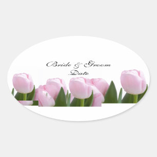 ROZE TULP BRUILOFT ENVELOP SEAL STICKERS