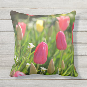 roze tulp buitenkussen