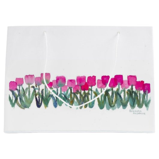 Roze Tulp Cadeaubag Groot Cadeauzakje (Voorkant)