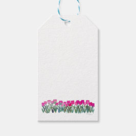 Roze Tulp Cadeaubijslage Cadeaulabel