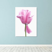 Roze tulp canvas afdruk (Insitu (Houten vloer))