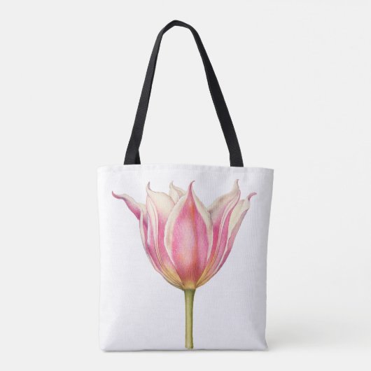 roze Tulp Canvas tas (Achterkant)
