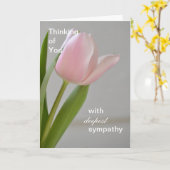 Roze Tulp Diepste sympathie Kaart (Gele Bloem)