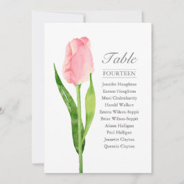 Roze tulp eenzijdige tafel kaart