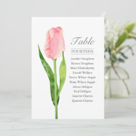 Roze tulp eenzijdige tafel kaart