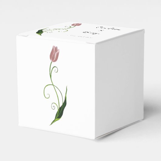 Roze Tulp Floral Bedankdoosjes (Voorkant Zijde)