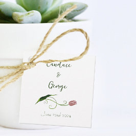 Roze Tulp Floral Bedankjes Labels