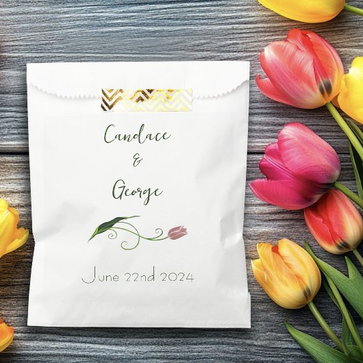 Roze Tulp Floral Bedankzakje