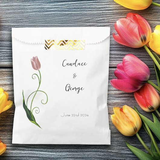 Roze Tulp Floral Bedankzakje