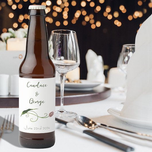 Roze Tulp Floral Bier Etiket