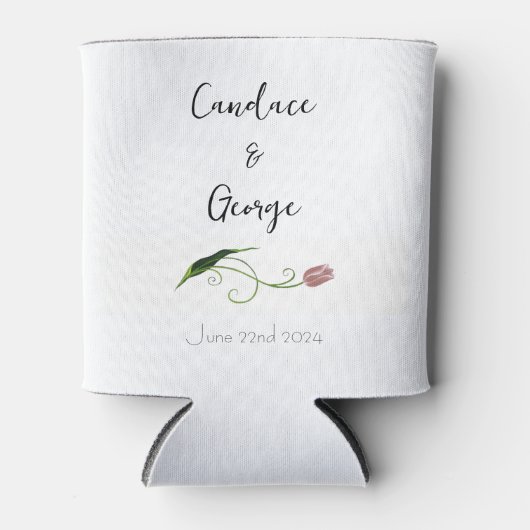 Roze Tulp Floral Blikjeskoeler (Voorkant)