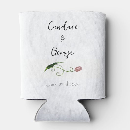 Roze Tulp Floral Blikjeskoeler (Achterkant)