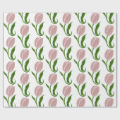 Roze Tulp Floral Cadeaupapier (Vlak)