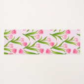  roze Tulp Floral Flowers Leaves Monogram Yogamat (Achterkant (horizontaal))