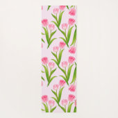  roze Tulp Floral Flowers Leaves Monogram Yogamat (Achterkant)