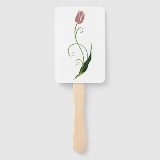 Roze Tulp Floral Handwaaier (Achterkant)