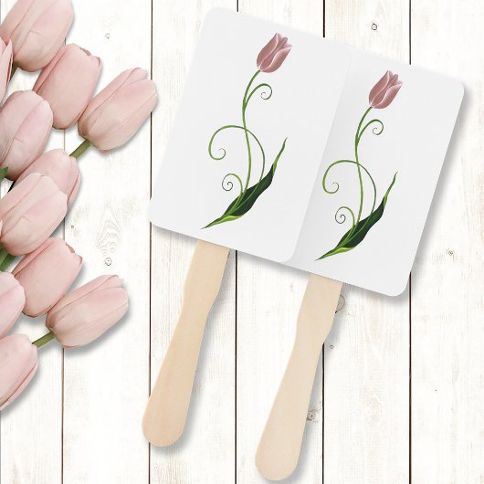 Roze Tulp Floral Handwaaier