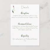 Roze Tulp Floral Informatiekaartje (Voorkant)