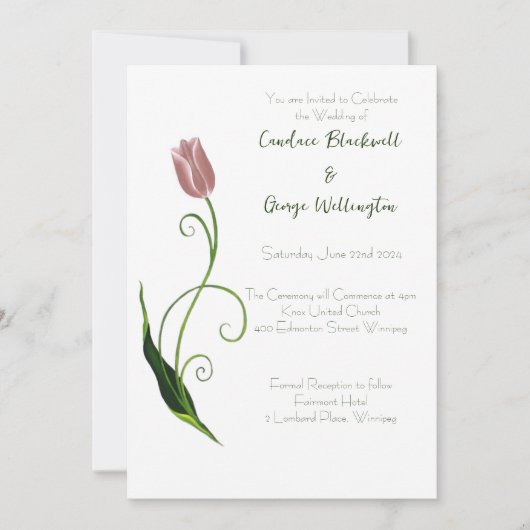 Roze Tulp Floral Kaart (Voorkant)