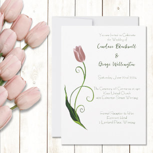 Roze Tulp Floral Kaart