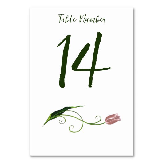 Roze Tulp Floral Kaart (Achterkant)