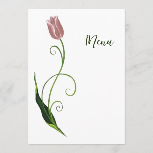 Roze Tulp Floral Menu (Achterkant)