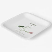 Roze Tulp Floral Papieren Bordje (Gebogen)