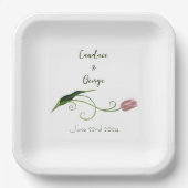 Roze Tulp Floral Papieren Bordje (Voorkant)