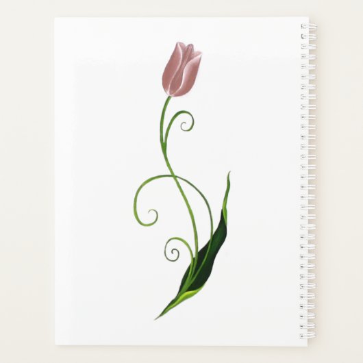 Roze Tulp Floral Planner (Achterkant)
