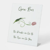 Roze Tulp Floral Reclamebord Met Voetstuk (Voorkant)