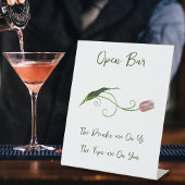 Roze Tulp Floral Reclamebord Met Voetstuk