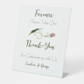 Roze Tulp Floral Reclamebord Met Voetstuk (Voorkant)