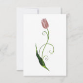 Roze Tulp Floral RSVP Kaartje (Achterkant)