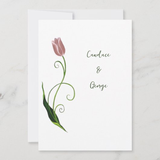 Roze Tulp Floral Save The Date (Achterkant)