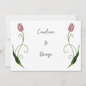 Roze Tulp Floral Save The Date (Achterkant)