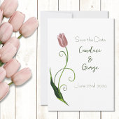 Roze Tulp Floral Save The Date